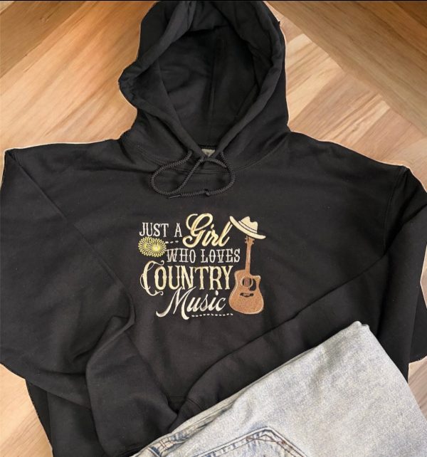 Just a girl who loves country music embroidered sweatshirt/hoodie. - Image 4