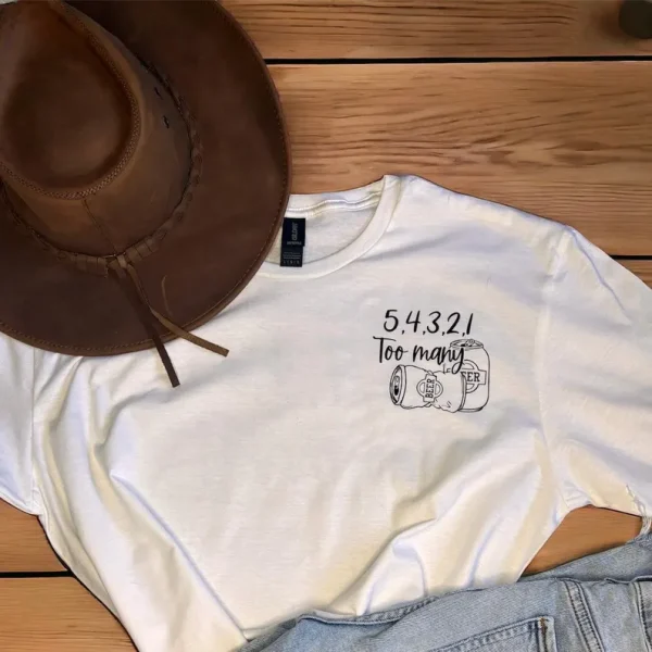 Luke Combs, 5,4,3,2,1 too many beer T-shirt