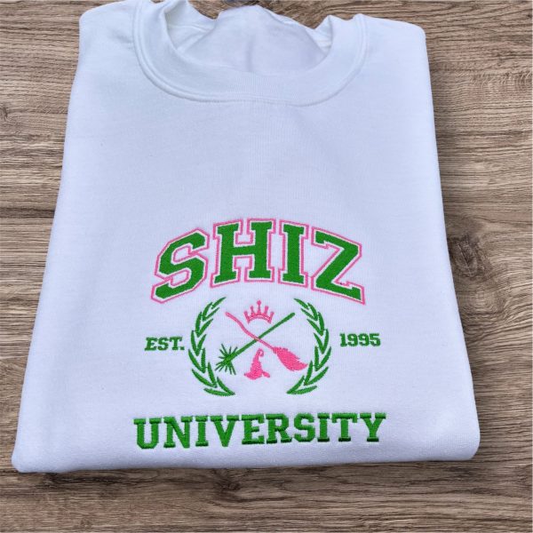 Wicked, Shiz university embroidered sweatshirt.