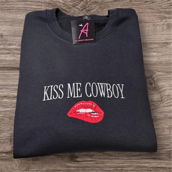 Kiss me cowboy embroidered sweatshirt/Hoodie.