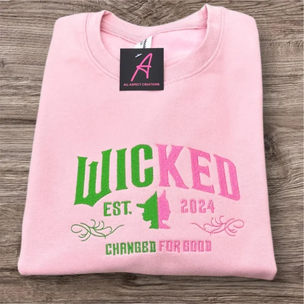 Children's embroidered Wicked changed for good sweatshirt.