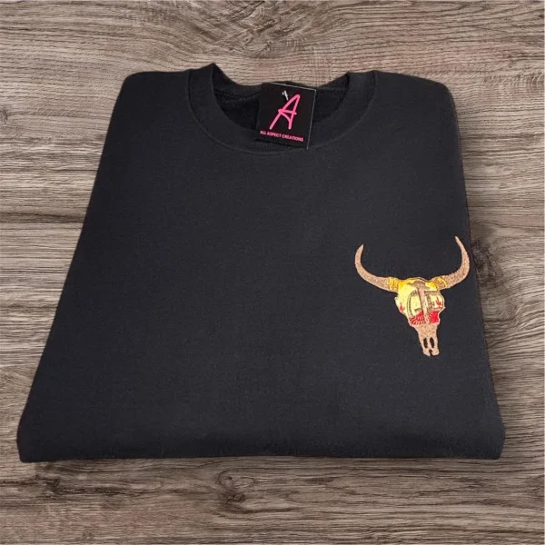 Western longhorn embroidered sweatshirt/Hoodie. - Image 3