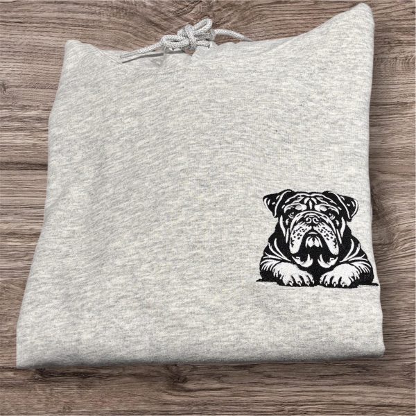 English bulldog embroidered sweatshirt/Hoodie.