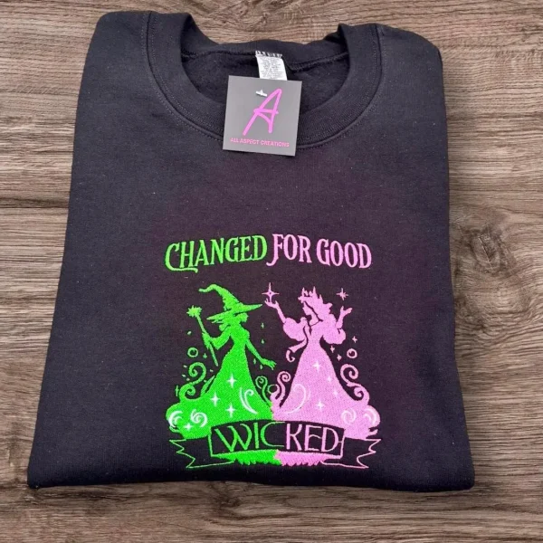 Children's embroidered Wicked changed for good sweatshirt.