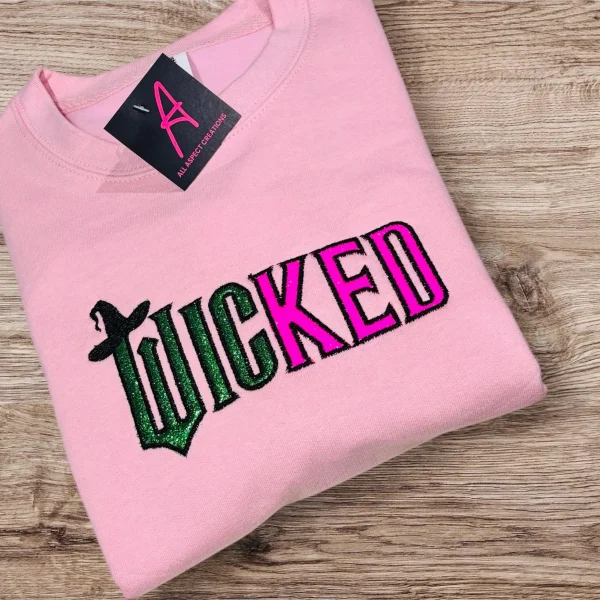 Children's embroidered Wicked sweatshirt.