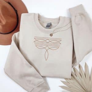 Embroidered Cowboy Boot Stitch Sweatshirt