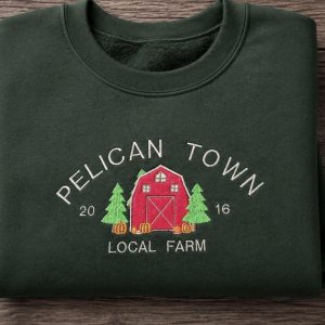 Embroidered Pelican Town Local Farm Sweatshirt - Stardew Valley Inspired Hoodie.