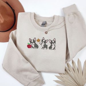 Embroidered French Bulldog sweatshirt