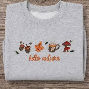 Embroidered Hello Autumn Sweatshirt