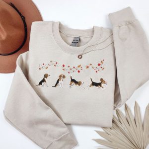 Beagle Dog Embroidered Sweatshirt Or Hoodie.