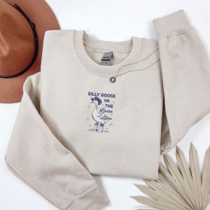 Embroidered Silly Goose sweatshirt: Western Cowgirl Style
