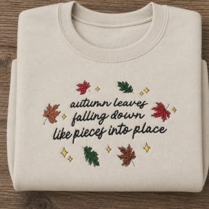 Embroidered Autumn Leaves Sweatshirt