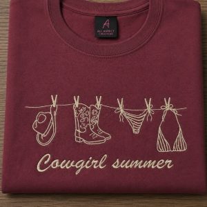 Embroidered cowgirl summer tee