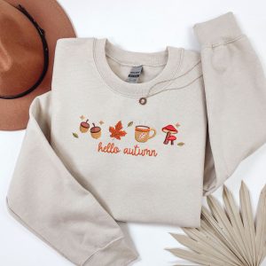 Embroidered Hello Autumn Sweatshirt