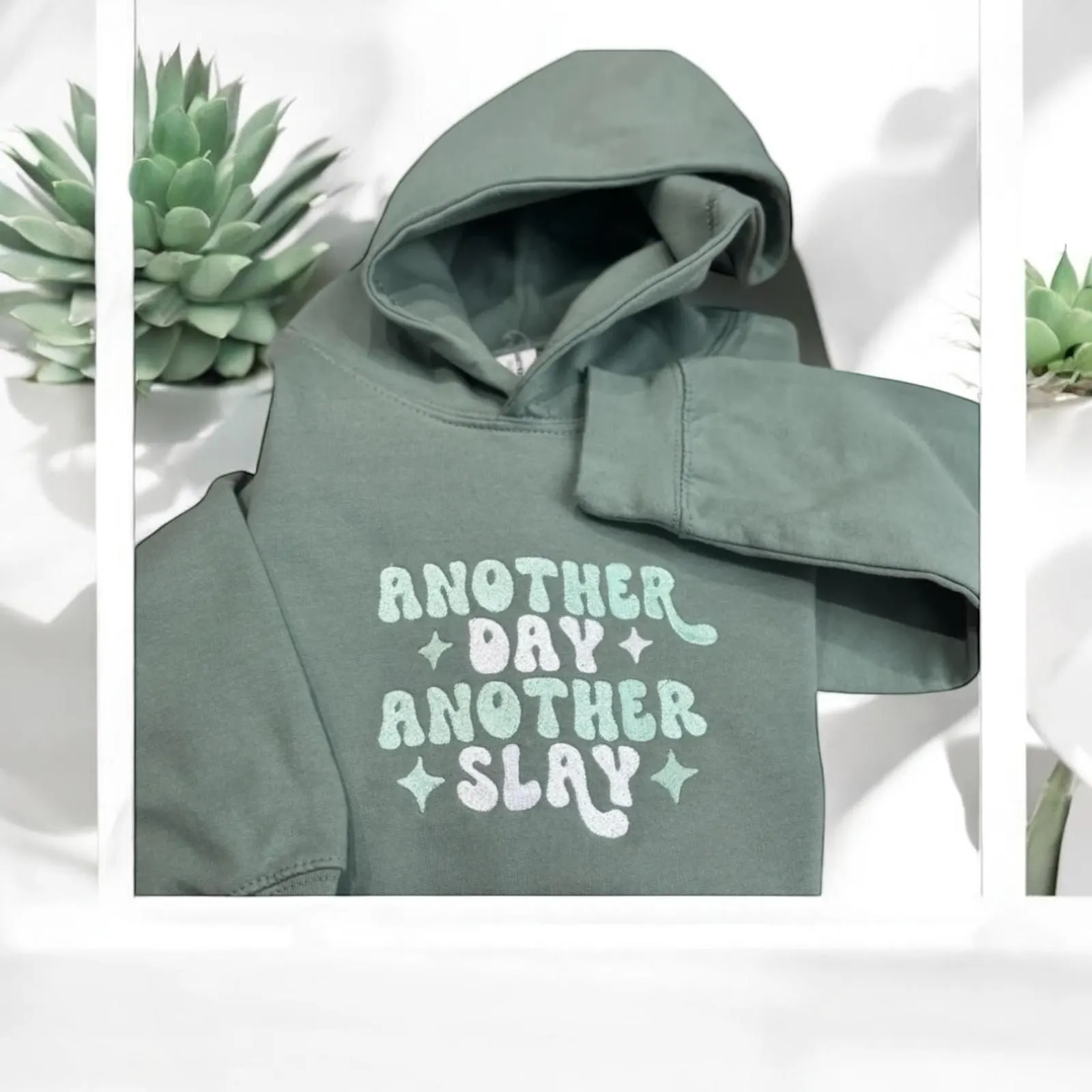 Embroidered Kids Slogan Sweatshirt: "Another Day Another Slay" - Image 2