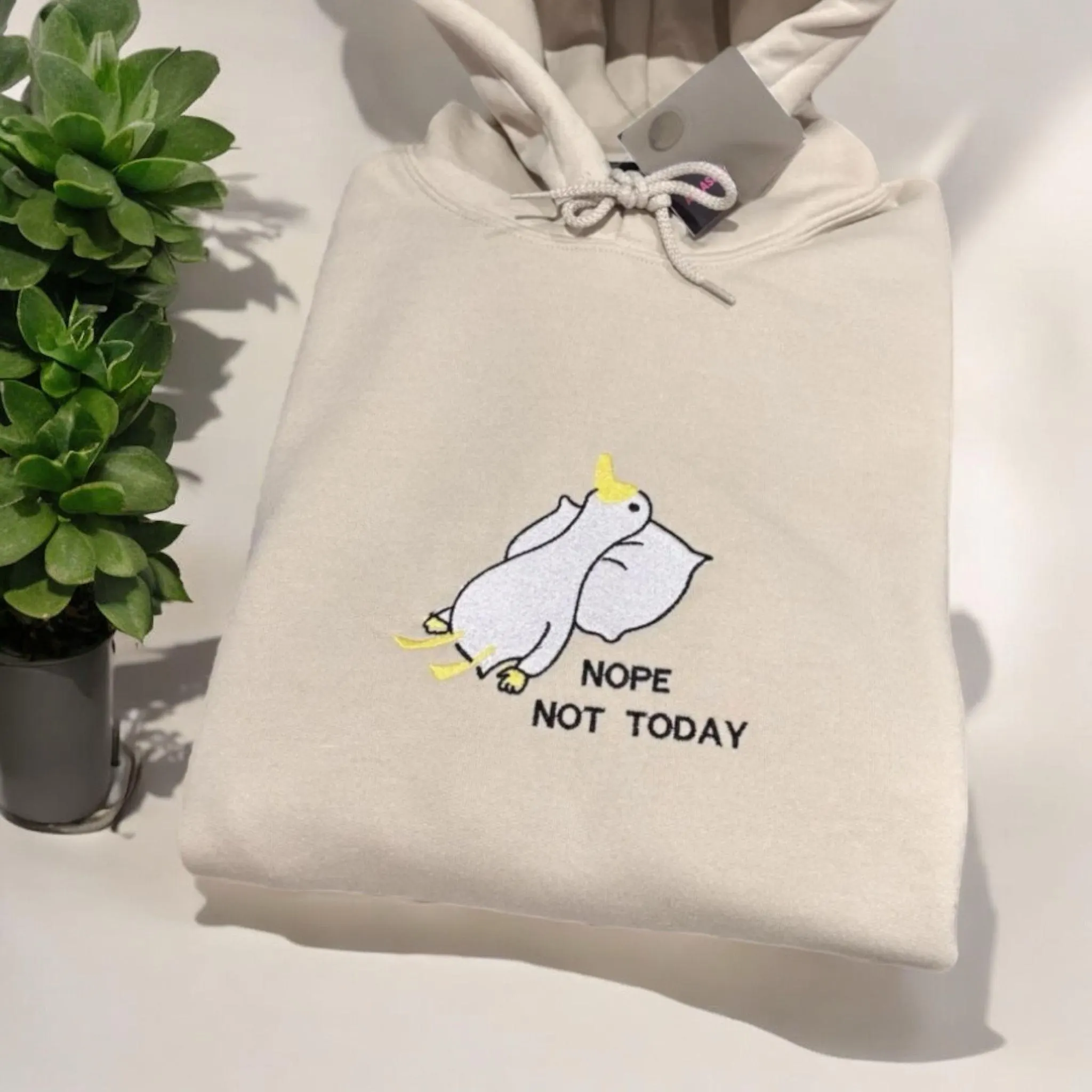 Embroidered Silly Goose Sweatshirt: Funny 'Nope Not Today' Goose Clothing
