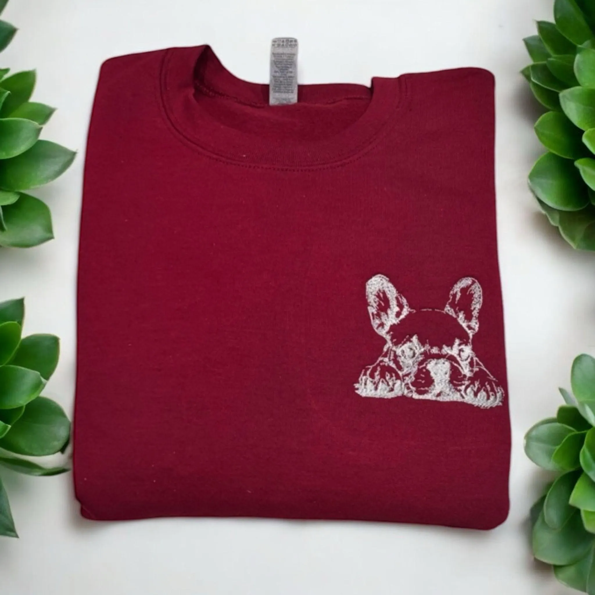 Embroidered French Bulldog Hoodie: Custom Animal Clothing - Image 2