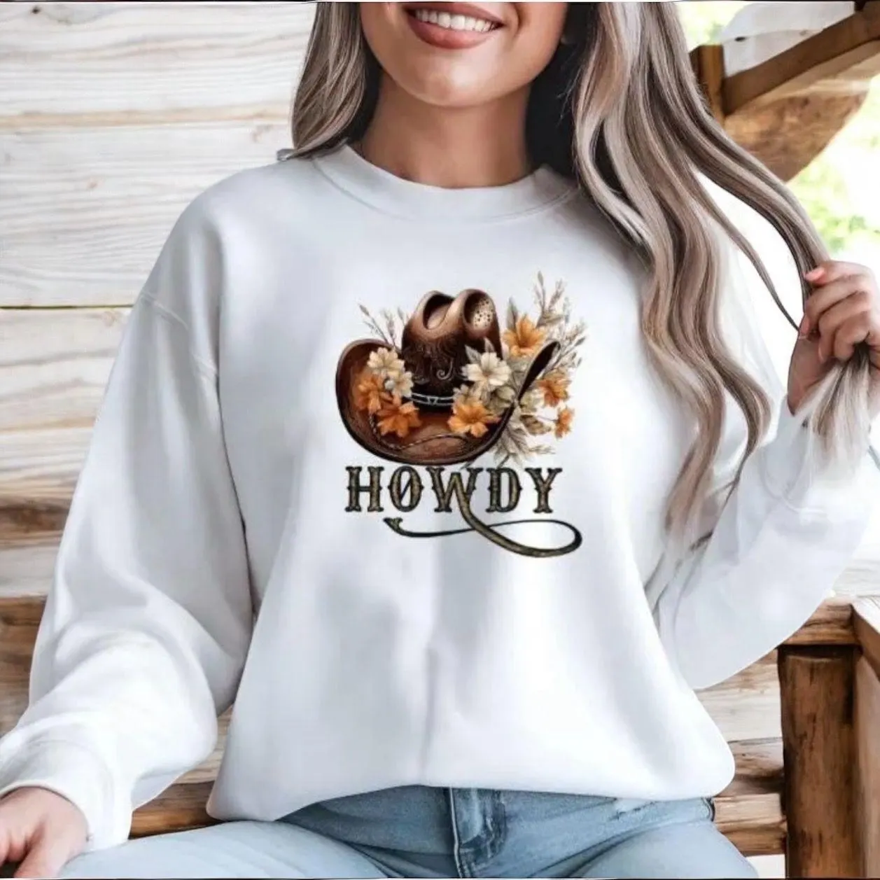 Howdy Cowboy Hat Sweatshirt: Country Music Westernwear - Image 2