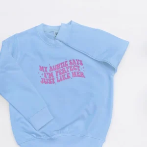 Embroidered Auntie & Niece Matching Outfit: Slogan T-shirt, Sweatshirt or Hoodie