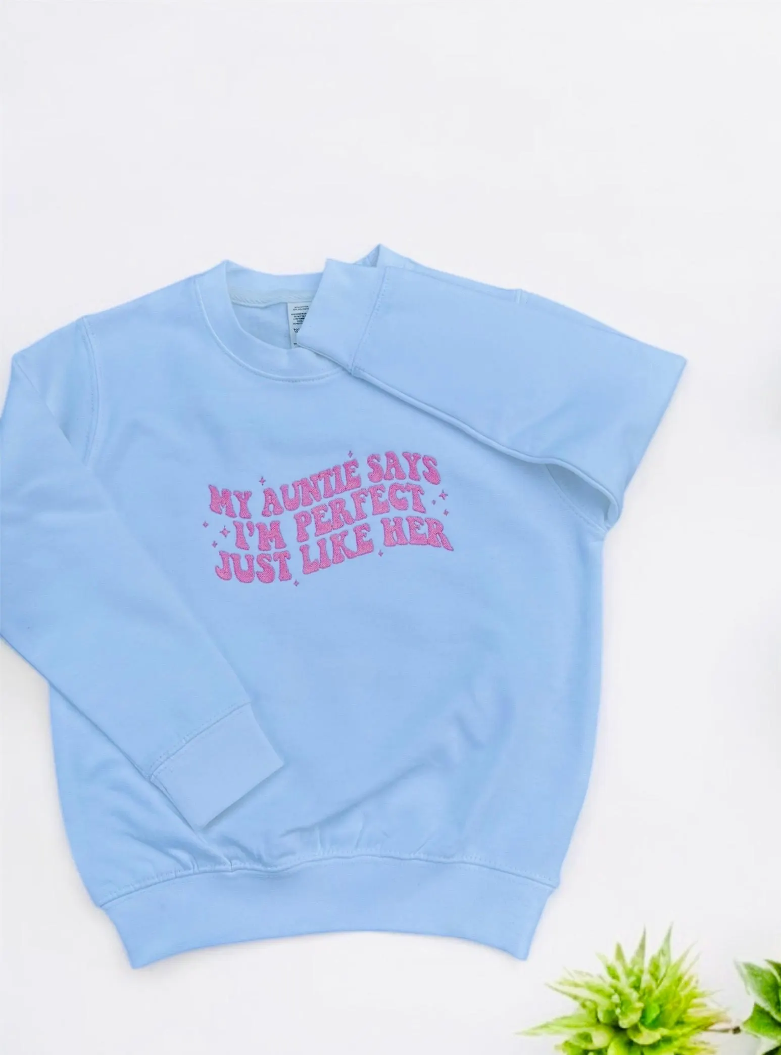 Embroidered Auntie & Niece Matching Outfit: Slogan T-shirt, Sweatshirt or Hoodie
