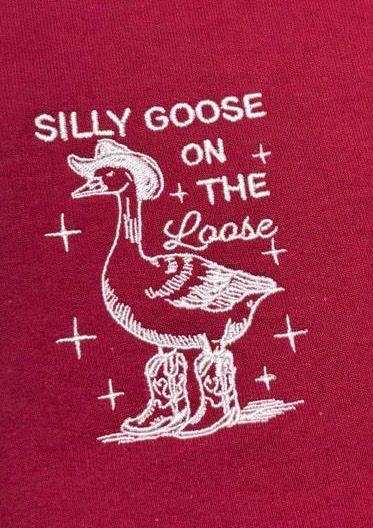 Embroidered Silly Goose T-Shirt: Western Cowgirl Style - Image 4