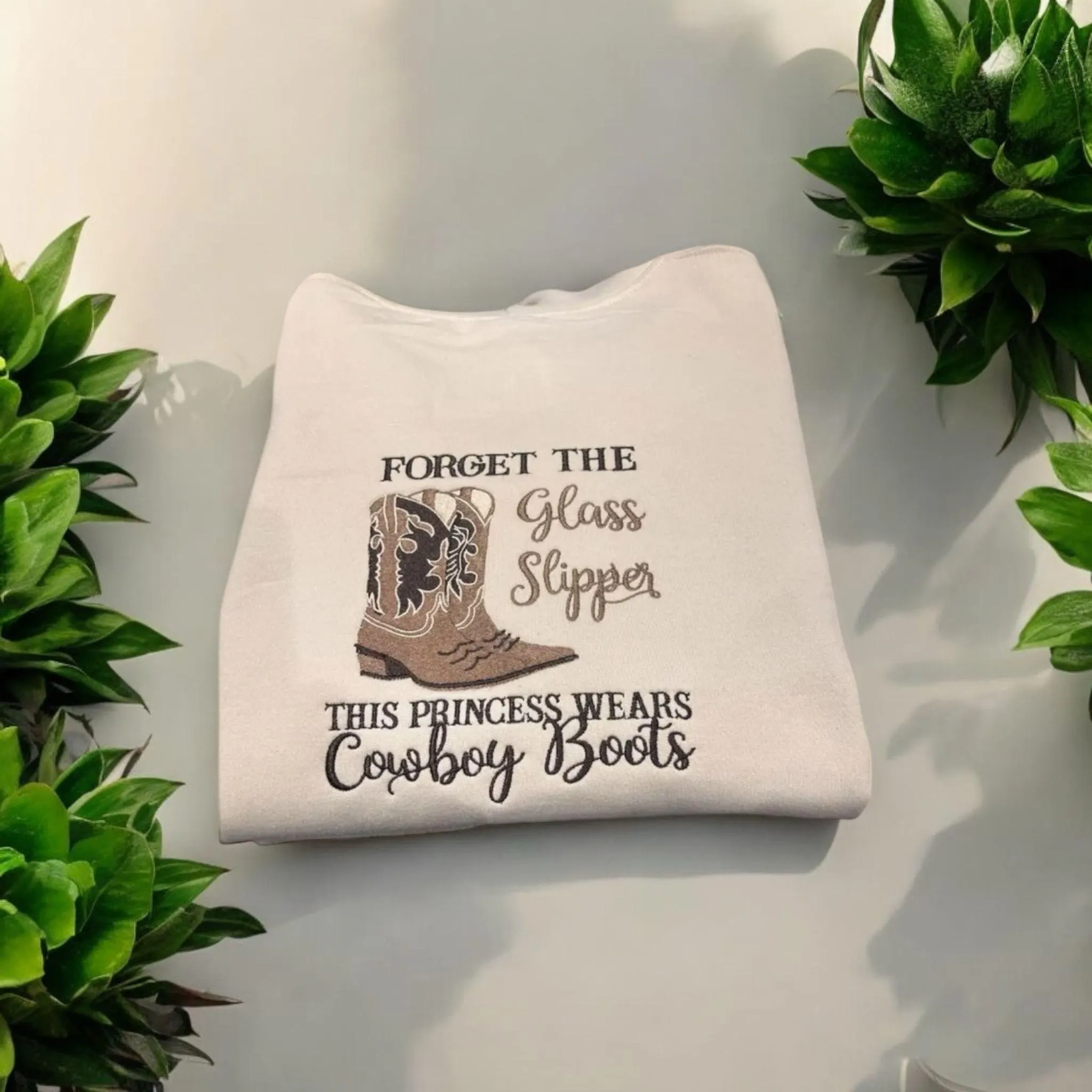 Embroidered Princess Cowboy Boots Sweatshirt: Western Country Clothing - Image 2