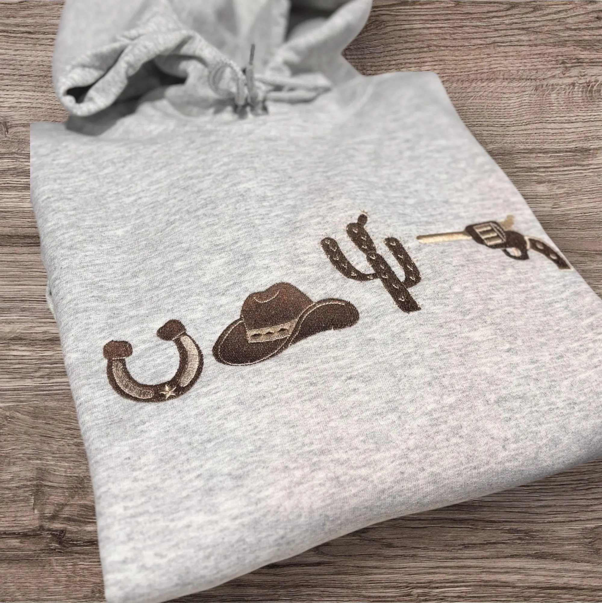 Embroidered Western Sweatshirt or Hoodie: Cowboy Country Style - Image 2