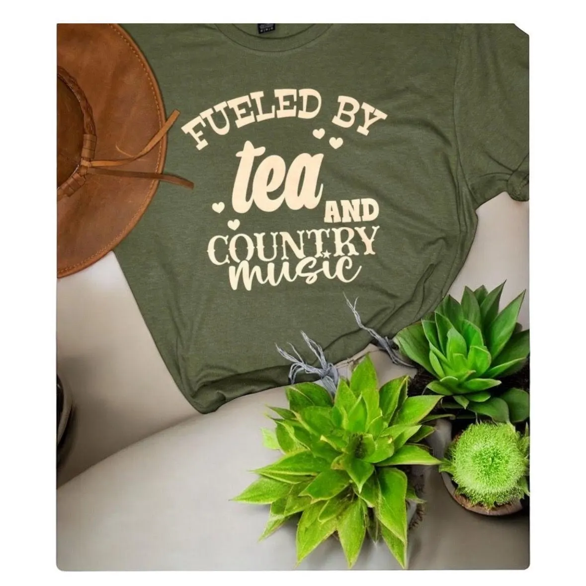 Fueled by Tea and Country Music T-Shirt: Western Cowgirl Clothing