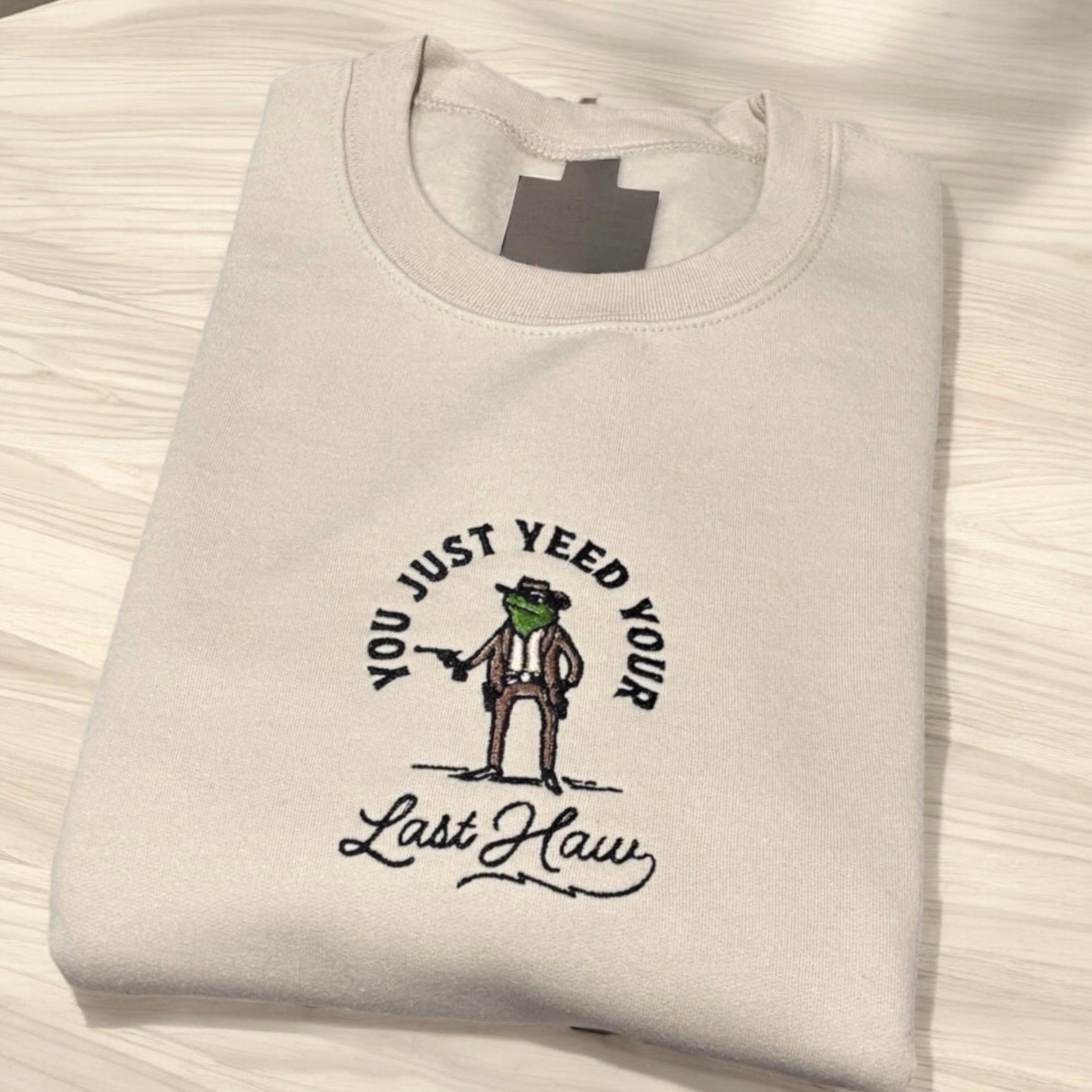 Embroidered Frog Cowboy T-Shirt: Country Western Animal Clothes - Image 2