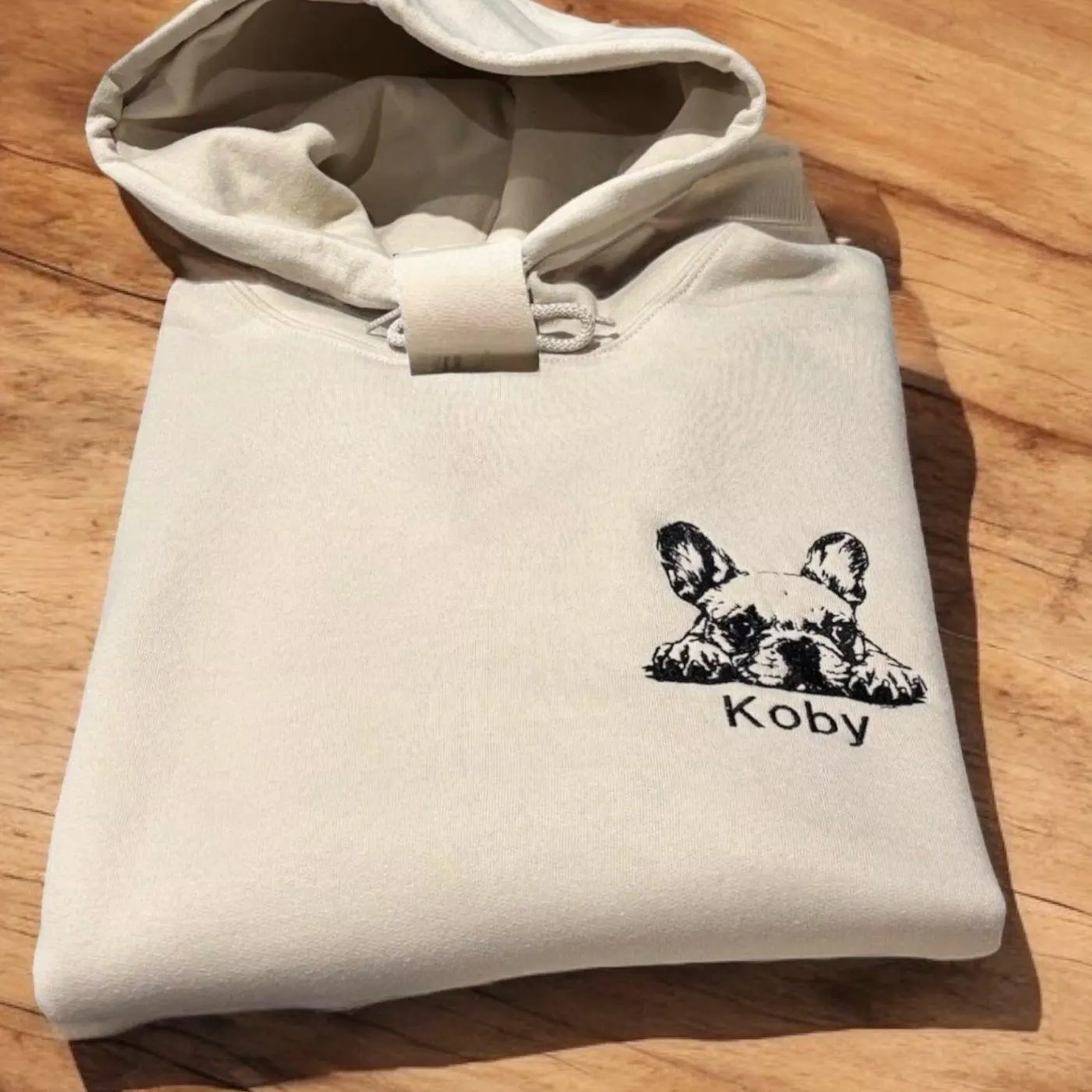 Embroidered French Bulldog Hoodie: Custom Animal Clothing