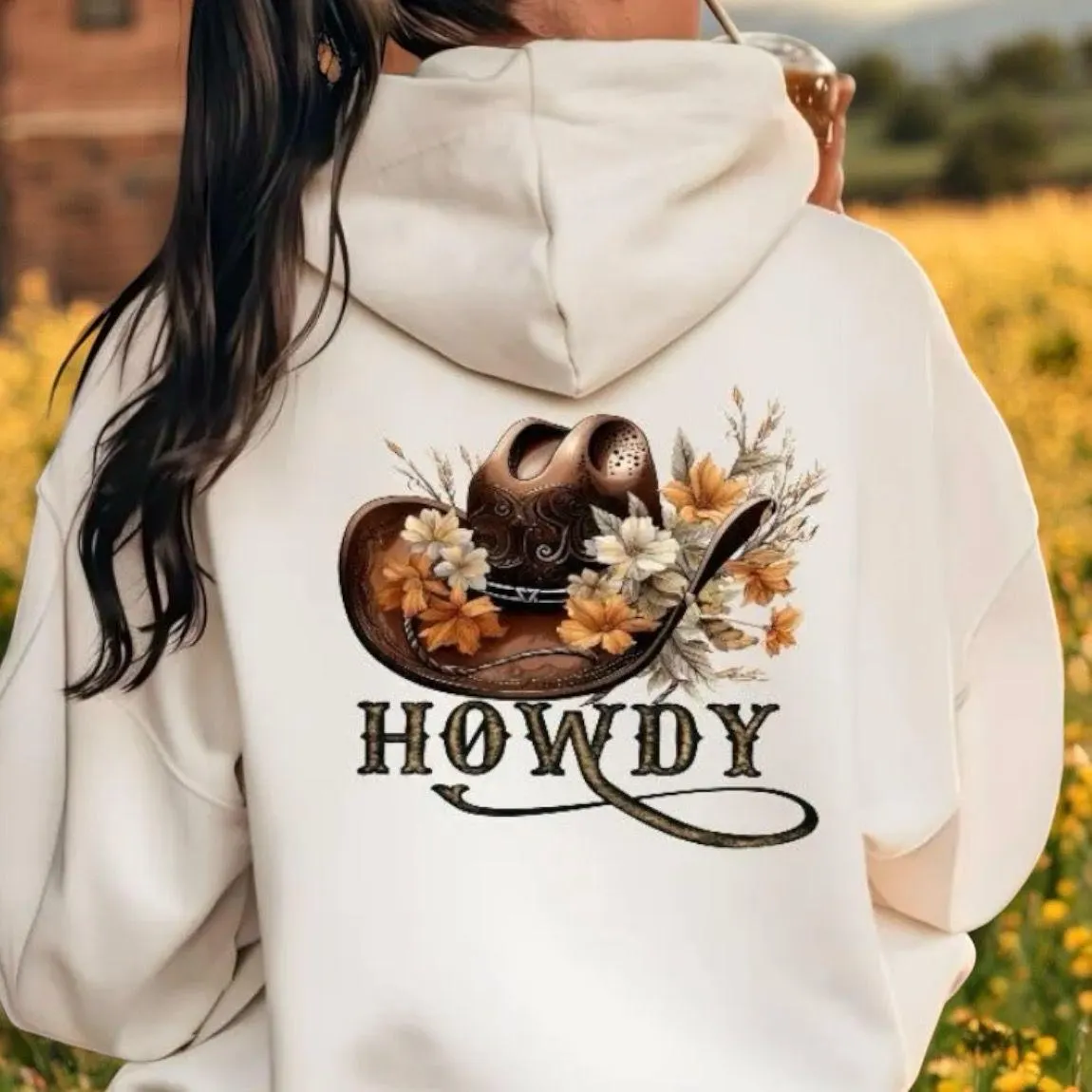 Howdy Cowboy Hat Sweatshirt: Country Music Westernwear