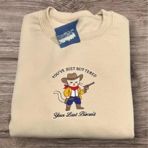 Embroidered Cowboy Cat Sweatshirt or Hoodie: Country Western Clothing