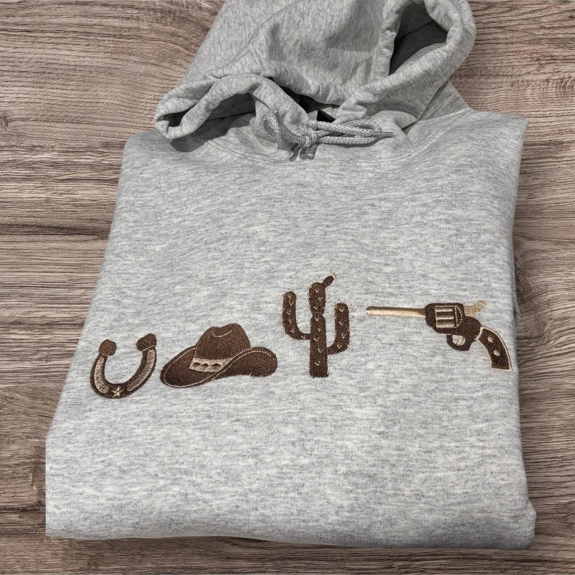 Embroidered Western Sweatshirt or Hoodie: Cowboy Country Style