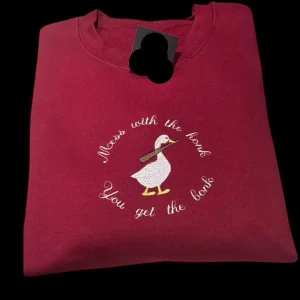 Embroidered Silly Goose Sweatshirt: Funny Animal Jumper