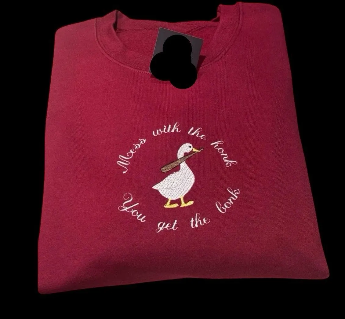 Embroidered Silly Goose Sweatshirt: Funny Animal Jumper