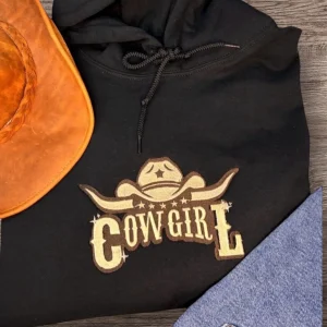 Embroidered Cowgirl Hoodie: Western Country Style Sweatshirt