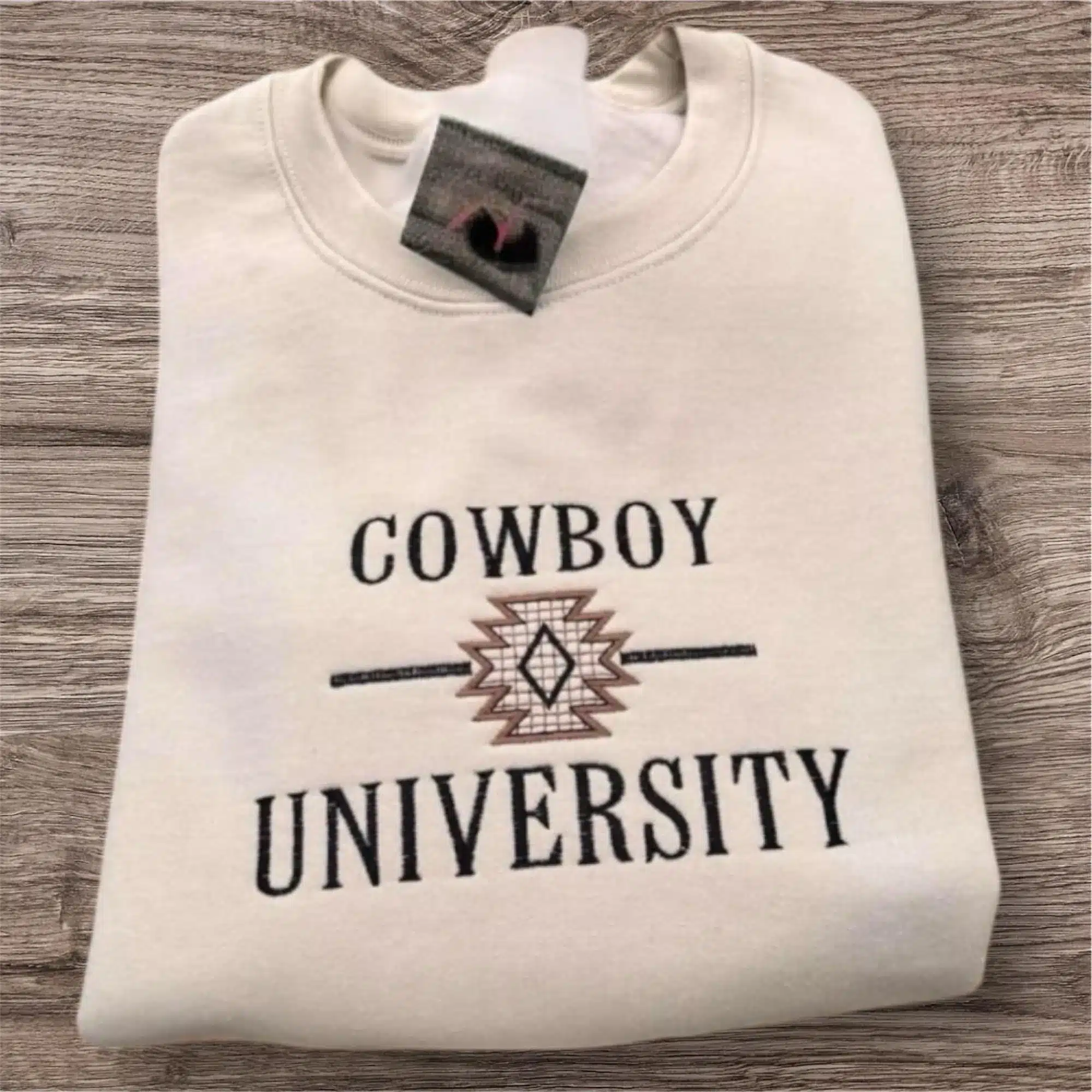 Embroidered Cowboy University Sweatshirt or Hoodie: Western Style