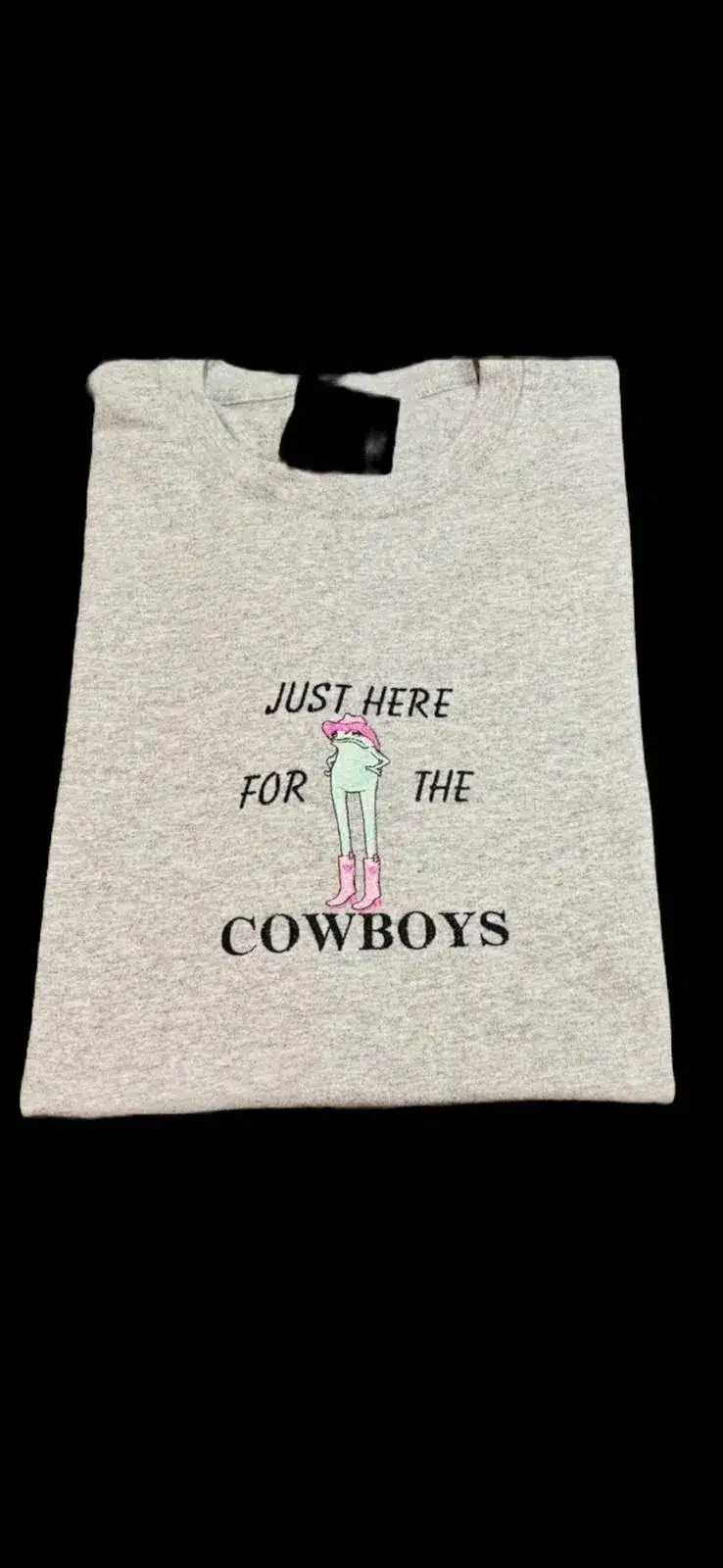 Embroidered Cowboy Frog T-Shirt: Funny Western Animal Clothes