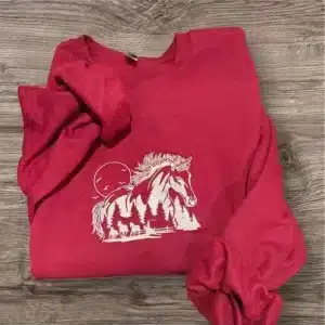 Embroidered Horse Sweatshirt: Equestrian Jumper, Horse Lover Gift