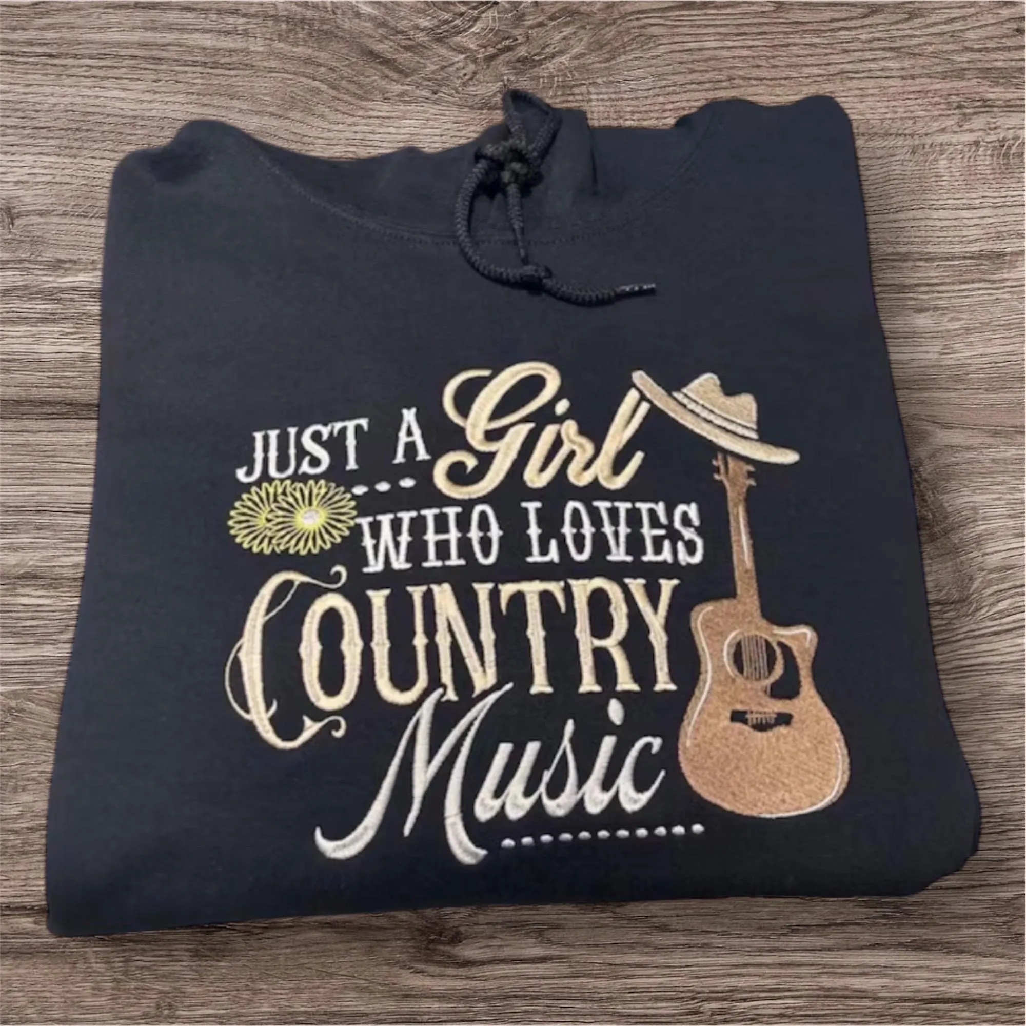 Embroidered Country Music Sweatshirt: Western Girl Hoodie