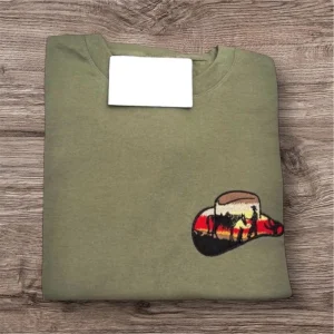Embroidered Cowboy Hat Horse Sweatshirt: Western Unisex Clothing