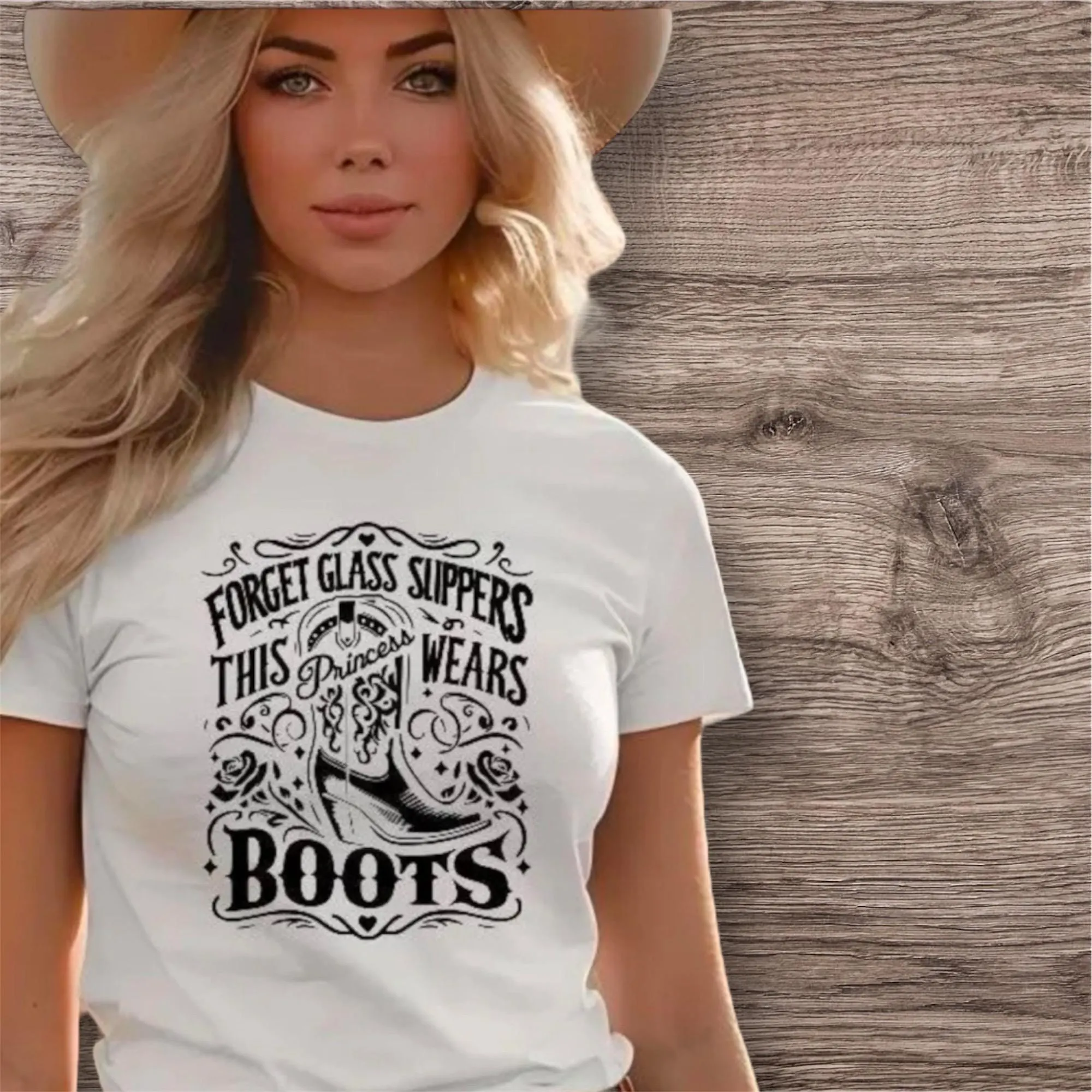 Cowgirl Boots Princess T-Shirt, Sweatshirt, or Hoodie: Western Country Clothing - Image 4