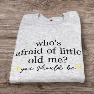 Embroidered 'who's afraid' Song Hoodie - Unisex Crew Neck Jumper