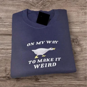 Embroidered Silly Goose Sweatshirt: Funny Animal Jumper