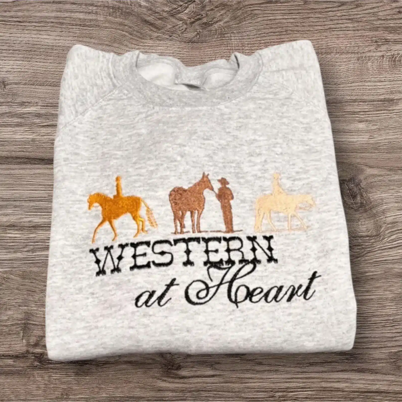 Embroidered Western Heart Sweatshirt: Country Style Jumper - Image 2