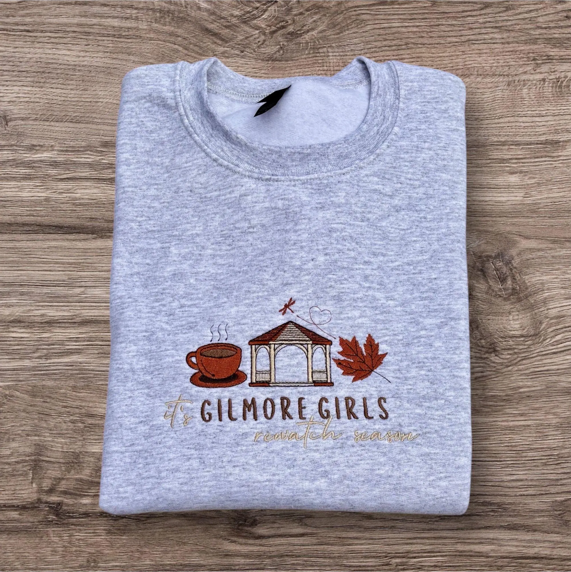 Embroidered Gilmore Girls Sweatshirt: Autumn Fashion Crew Neck