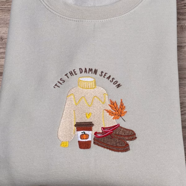 Embroidered "Tis the Damn Season" Sweatshirt: Cosy Autumn Jumper - Image 5
