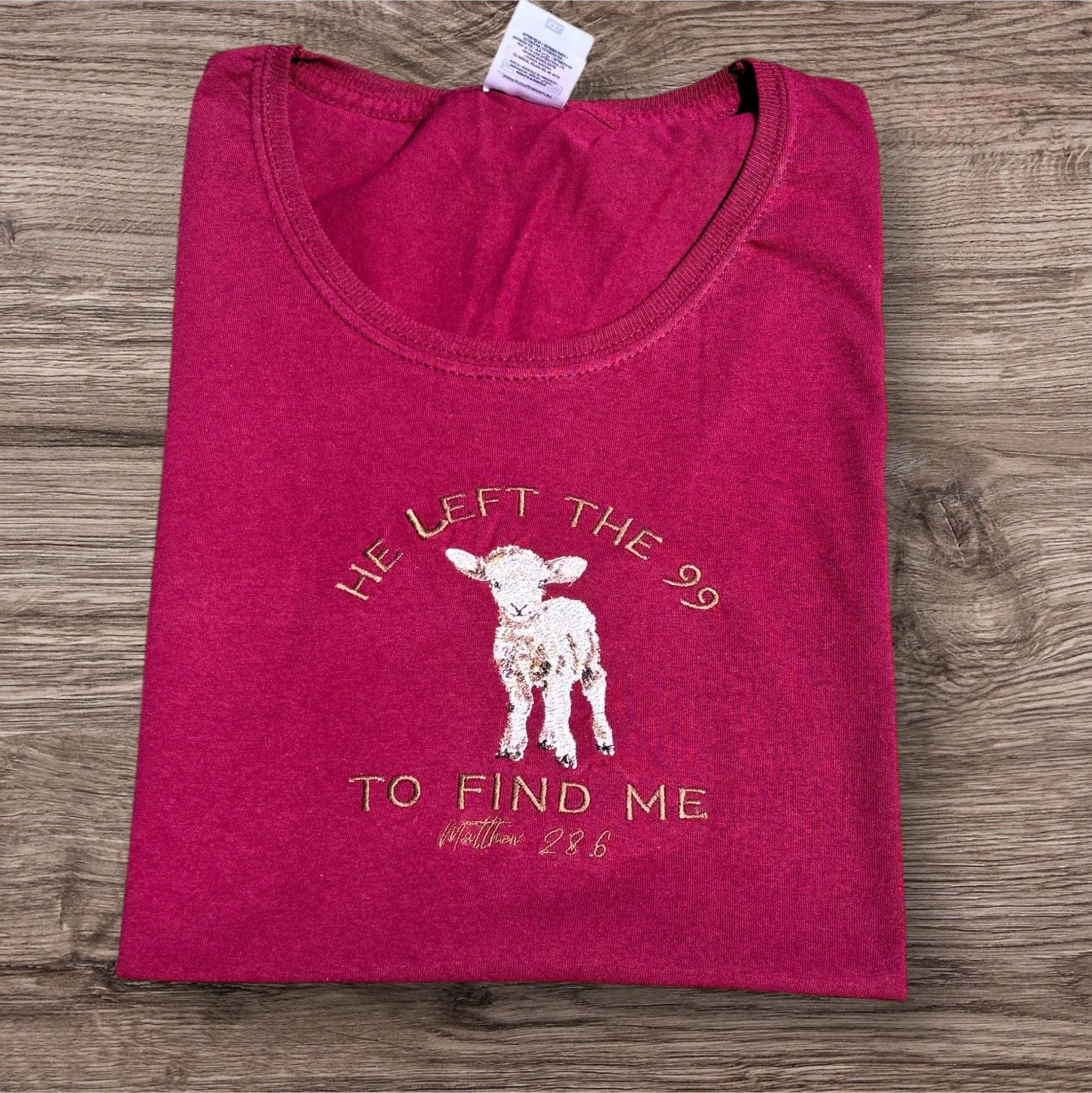 He left the 99 to find me embroidered, lost sheep, Christian sweatshirt/hoodie. Cute lamb, faith shirt,Jesus religious apparel, kids gift. - Image 2