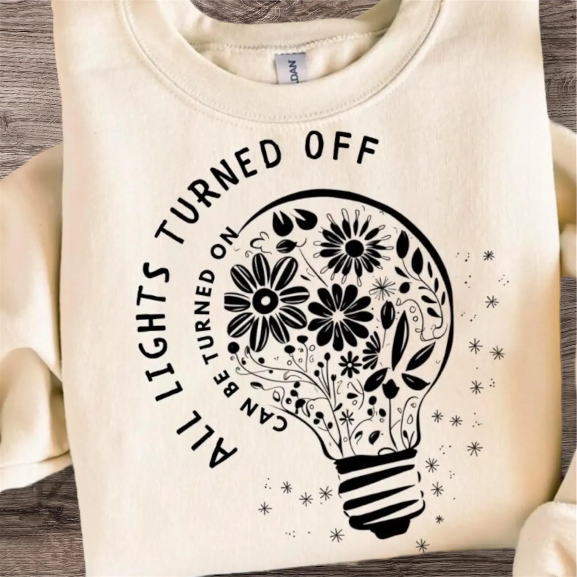 Positive Mind Lightbulb Shirt: Mental Health Song Lyric Jumper