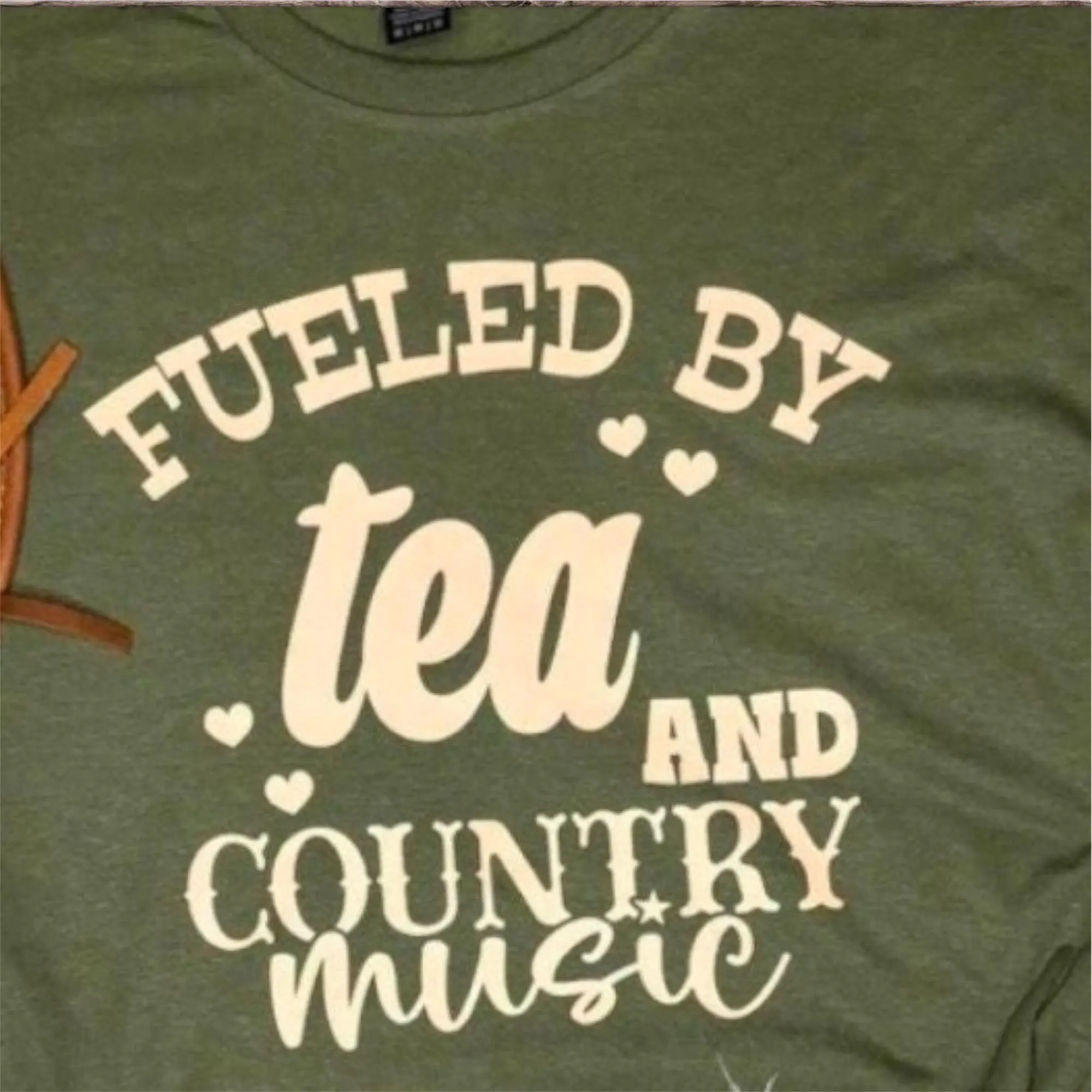 Fueled by Tea and Country Music T-Shirt: Western Cowgirl Clothing - Image 2